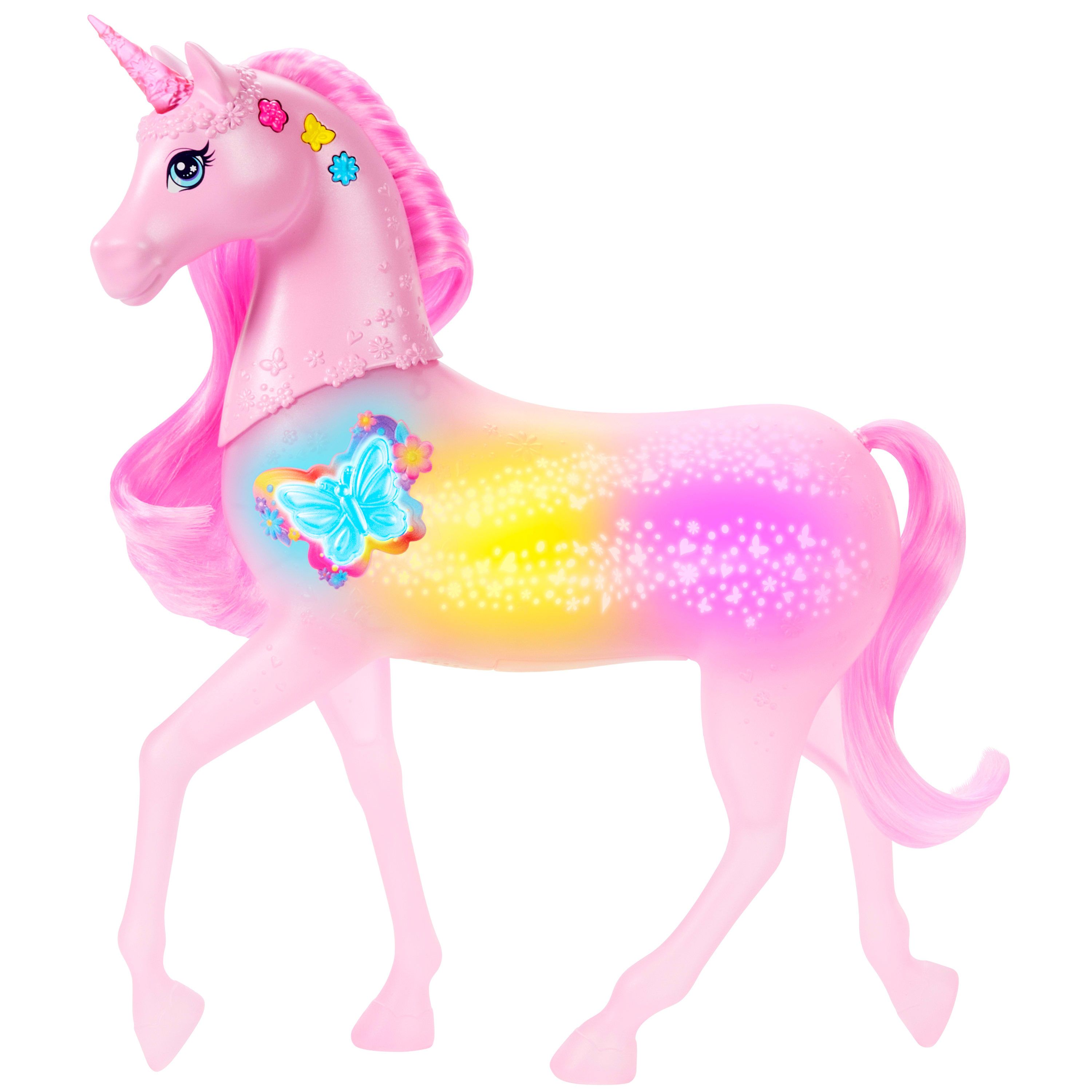 Barbie Eenhoorn met Fonkelende Lichtjes en Geluid - Roze Unicorn Speelfiguur voor Meisjes - Leeftijd 3-9 Jaar