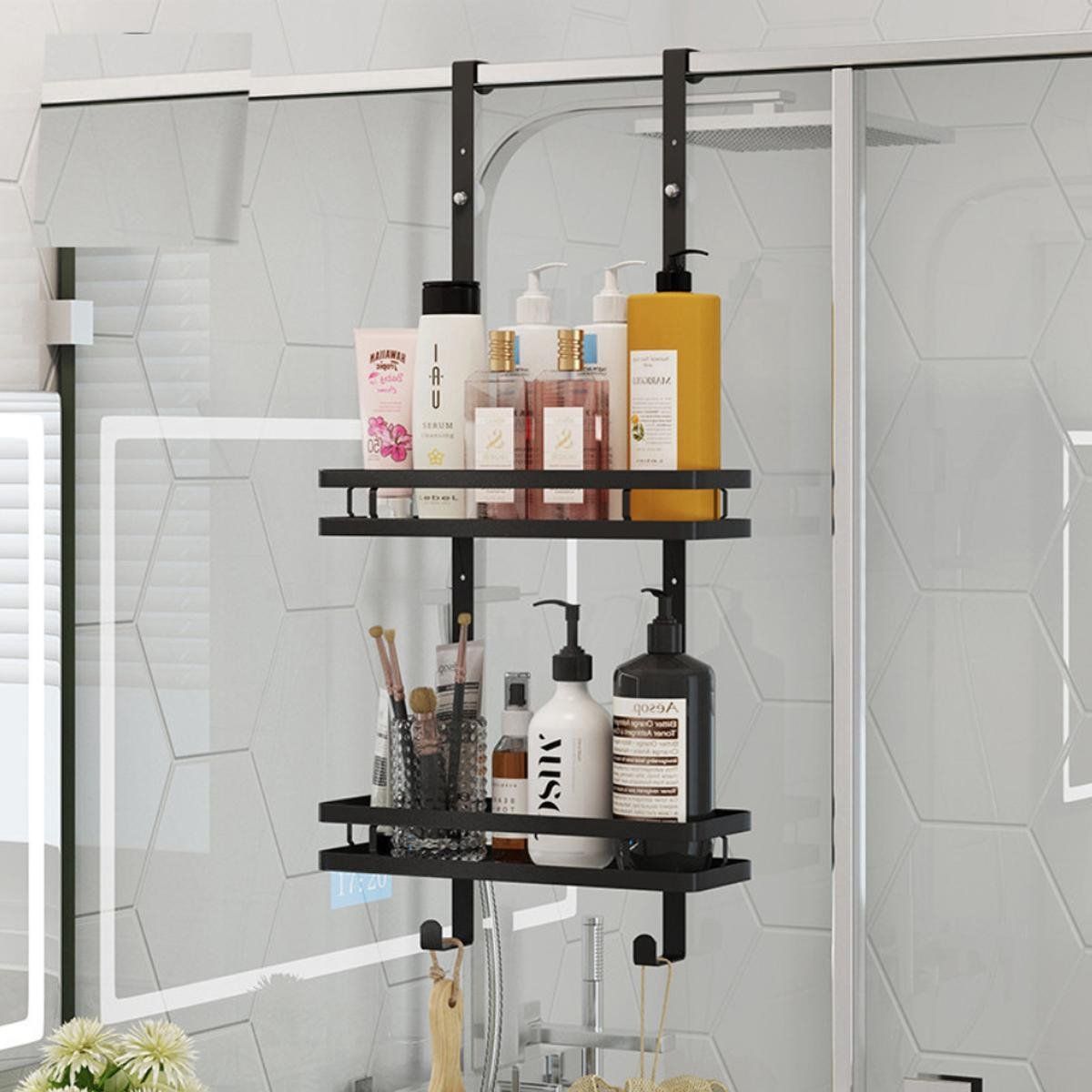 VDN Doucherek - Zwart - RVS - 2 Laags - Zonder Boren