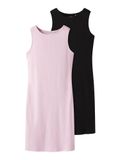 NAME IT - TKFRIX 2P SL DRESS NOOS - Meisjes - Jurken - Zwart - Mouwloos - Ronde hals - Jersey - Katoen - Maat 110/116