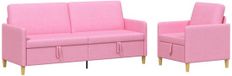 vidaXL Ensemble de canapés 2 pièces 4 places Rose Polyester 192 x 78 x 87 cm