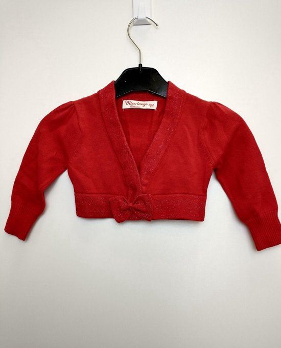 Meisjes vest Welmoed - Rood - Maat 74