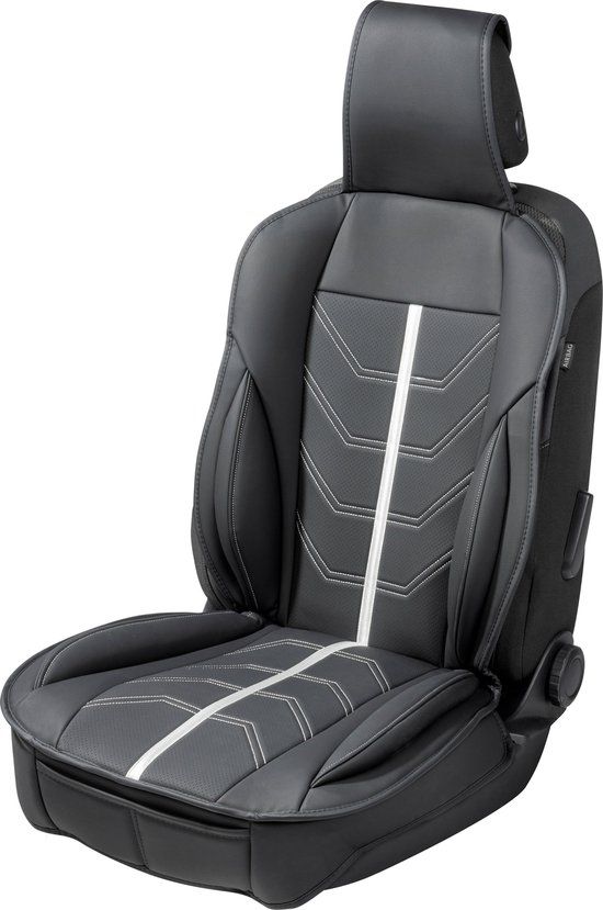 Stoelkussen Kimi racesportlook, universeel - Zwart/Zilver