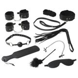 Baseks - Kit de Bondage Doux pour Débutants (Noir) - 10 pcs