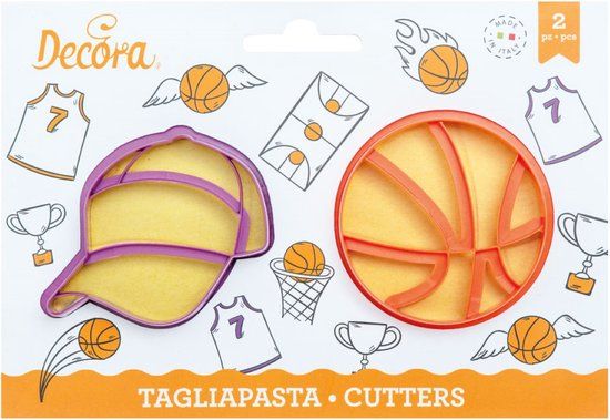 Decora Koekjesuitsteker Plastic - Basketbal pk/2