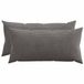 vidaXL Kussensloop 2 stuks HEERLEN Donkergrijs 40 x 80 cm corduroy