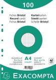Verpakking Exacompta 10x Pak 100 steekkaarten in folie - bristol geruit 5x5 geperforeerd - 210x297mm, Wit