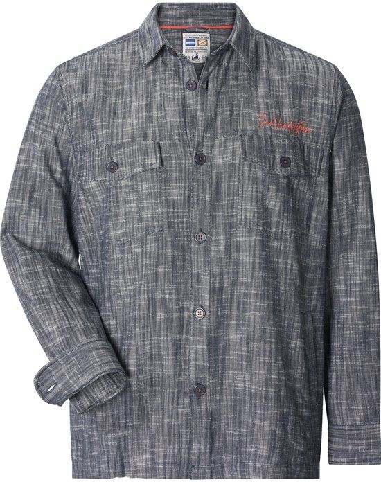 Jan Vanderstorm heren Outdoorshirt - 49/50 - donkerblauw - Plus Size