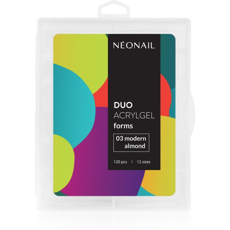 NEONAIL Duo Acrylic Gel Forms Dual Nail Forms Set 120 Nail Tips Poly UV Gel False Nails Dual Nail Forms 12 Sizes for Nail Extensions Modern Almond 03 - Pack of 120