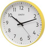 Unity wandklok, Fradley, Stille veeg, modern, Wit, 30 cm (Geel)