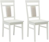 vidaXL Chaise de salle à manger 2 pièces caoutchouc massif blanc 36 x 44,5 x 91,5 cm