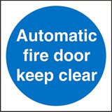 Seco Automatische Branddeur Houd duidelijk teken Zelfklevend Vinyl 100mm x 100mm