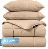 Slaapspeciaal Teddydekbed - Taupe - 200x200 cm