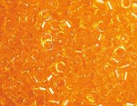 Japanse parels schat cilinder transparant oranje 1,8mm.11/0 100gr.