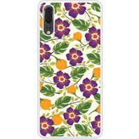 P20 Fleurs Violettes Bedrukt siliconen hoesje