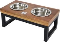 Boony Est 1941 Dinnerset hout met metalen frame voerbakjes hond 35 cm