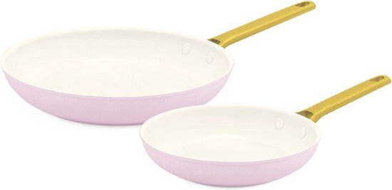 Greenpan Reserve Koekenpan met Keramische Antiaanbaklaag - 20 cm + 26 cm, Blush Pink