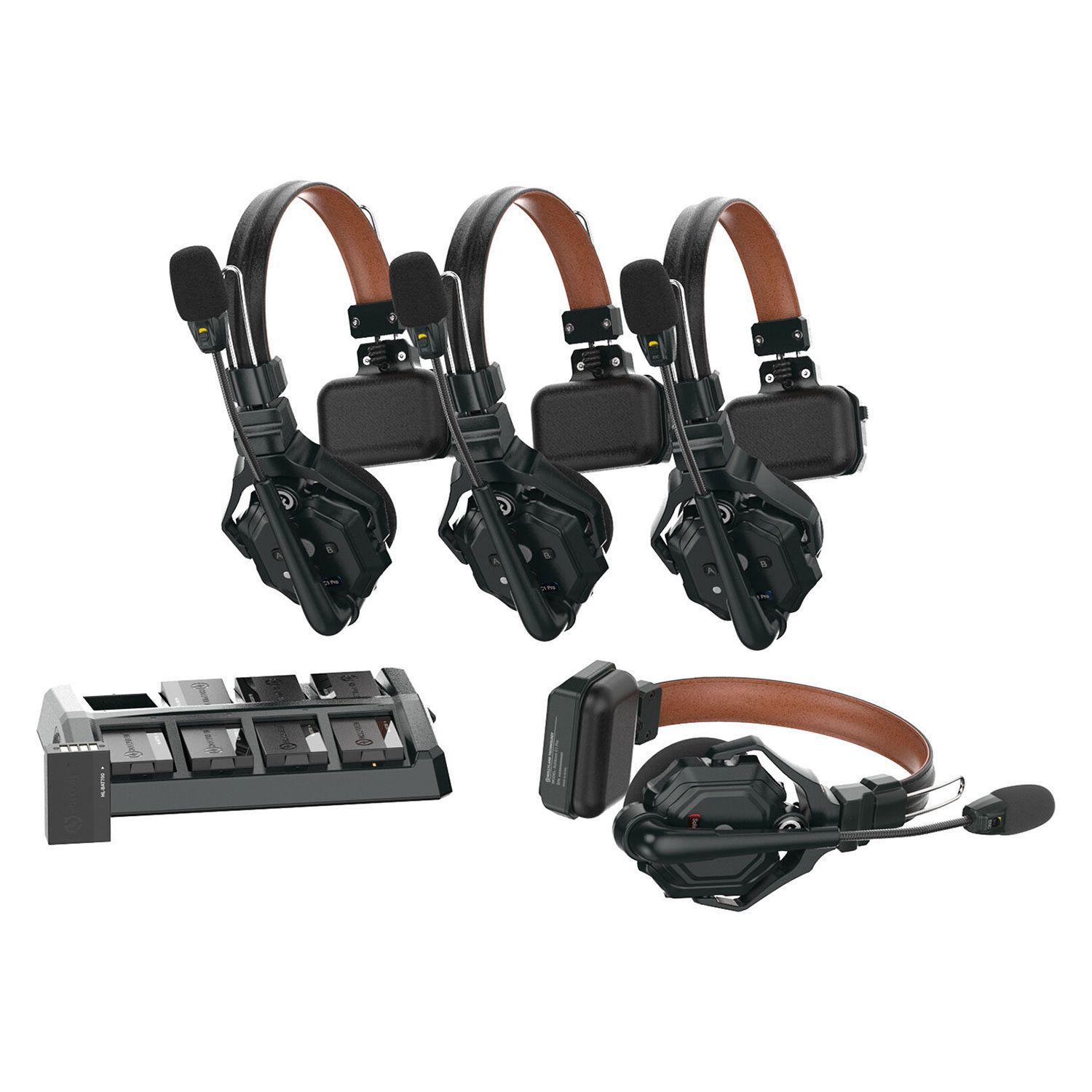 Hollyland Solidcom C1 Pro-4S Full-Duplex Wireless DECT Intercom System with 4 Headsets