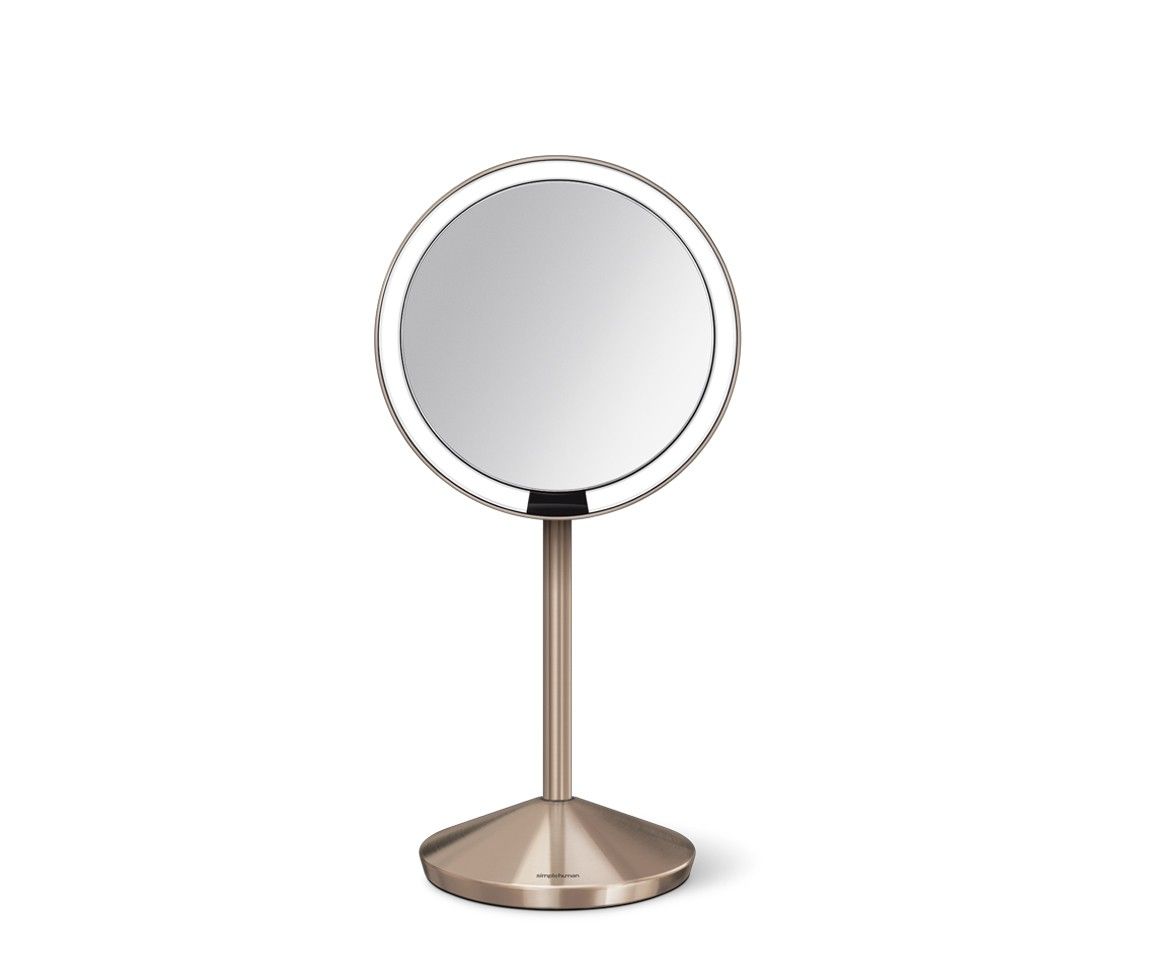 simplehuman ST3010 - Make-up Spiegel - Vrijstaand - Rond - Roségoud - 10x Vergroting - LED - 12cm