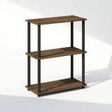 Furinno Turn-N-Tube 3-laags multifunctioneel compact displayrek, rek, boekenkast, Columbia walnoot/zwart
