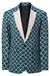 Blazer Homme Coupe ajustée - Bleu foncé à motif ondulé