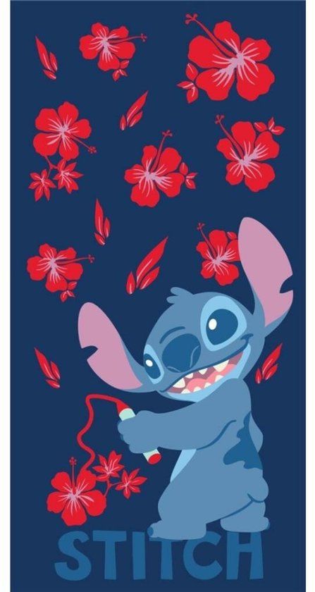 4KidsOnly Stitch strandlaken flowers 70 x 140 cm polyester