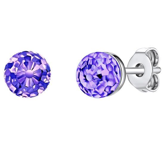 Rafaela Donata Oorbellen - Oorknopjes - Vrouwen - Paars - 925 zilver - 5 mm