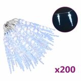 vidaXL Guirlande lumineuse stalactite 200 LED blanc froid 20 m Acrylique PVC