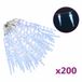 vidaXL Guirlande lumineuse stalactite 200 LED blanc froid 20 m Acrylique PVC