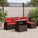 Maison Exclusive - Ensemble de meubles de jardin 6 pièces avec canapé et coussins, marron, en polyrotin