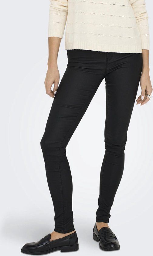 ONLY ONLANNE K MID WAIST COATED PNT NOOS Women's Trousers - Size XL/30 - Black