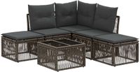 vidaXL Tuinbank - Set - 6 - st - Grijs - poly - rattan