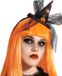 Atosa Halloween heksenhoed - mini hoedje op diadeem - one size - zwart/oranje