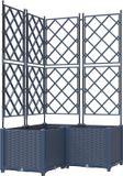 vidaXL Plantenbak 3 st Grijs 80 x 80 x 143 cm PP