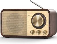 ibettertec Retro Digitale Radio met Bluetooth, FM-radio, Aux/USB, Vintage Radio voor Keuken, Slaapkamer en Kantoor