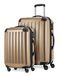 HAUPTSTADTKOFFER Alex - 2-delige kofferset harde schaal glanzend, middelgrote koffer 65 cm + handbagage 55 cm, 74 + 42 liter, TSA, champagne