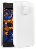 mumbi Echt leren hoesje compatibel met Wiko Jimmy hoes leren tas case wallet, wit