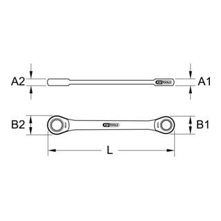 KS Tools geARplus dubbele ratelringsleutel, 8x10mm