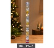 18er Set Weihnachtsdeko Glas Stern Ø 25 mm **Gebrauchtware – Geprüft und funktionsfähig** Gold und Silber, Gold und Silber glänzend, Gold und Silber matt
