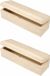 Merkloos Langwerpige houten opbergdoosjes - Set van 4 - 20 x 6 x 6 cm - Houtkleur