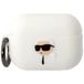 Karl Lagerfeld Étui Karl Lagerfeld, silicone, tête Karl 3D, pour AirPods Pro 2 - Blanc