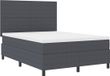 vidaXL Boxspringbed, donkergrijs en wit, 140 x 200 cm, corduroy stof