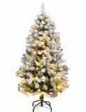 vidaXL Kunstkerstboom met scharnieren 150 LED en kerstballen 120 cm