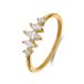 Lucardi Dames Stainless steel goldplated ring met zirkonia voor dames - Ring - Staal - Goudkleurig - 17 / 53 mm