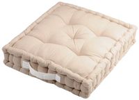 Stof Textile Vloerkussen DUO - Licht beige - Katoen - 45 x 45 x 10 cm