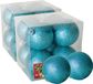 Ger Import 16x stuks kerstballen ijsblauw glitters kunststof diameter 7 cm