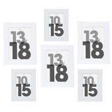 Atmosphera Fotolijstjes set Olympus - 6x stuks - wit frame - Kunststof/glas - in 2 formaten - 10x15 cm en 13x18 cm
