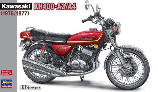 Hasegawa Kawasaki KH400-A3/A4 - 1976/1977 Plastic Model Kit - 1:12 Scale