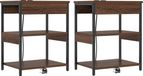 vidaXL Nachtkastje - Set van 2 - Bruin Eiken - Bewerkt Hout - 41 x 31 x 51 cm