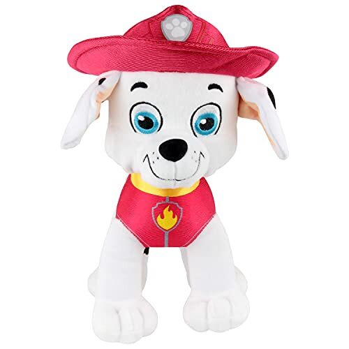 p:os 76964 Paw Patrol knuffelhond Marshall, helper op vier poten, ca. 27,5 cm groot, schattig pluche dier om te spelen en te knuffelen, ideaal als cadeau voor jongens en meisjes, kleurrijk