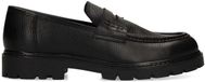 Manfield Hommes Mocassins en cuir noir Taille 45